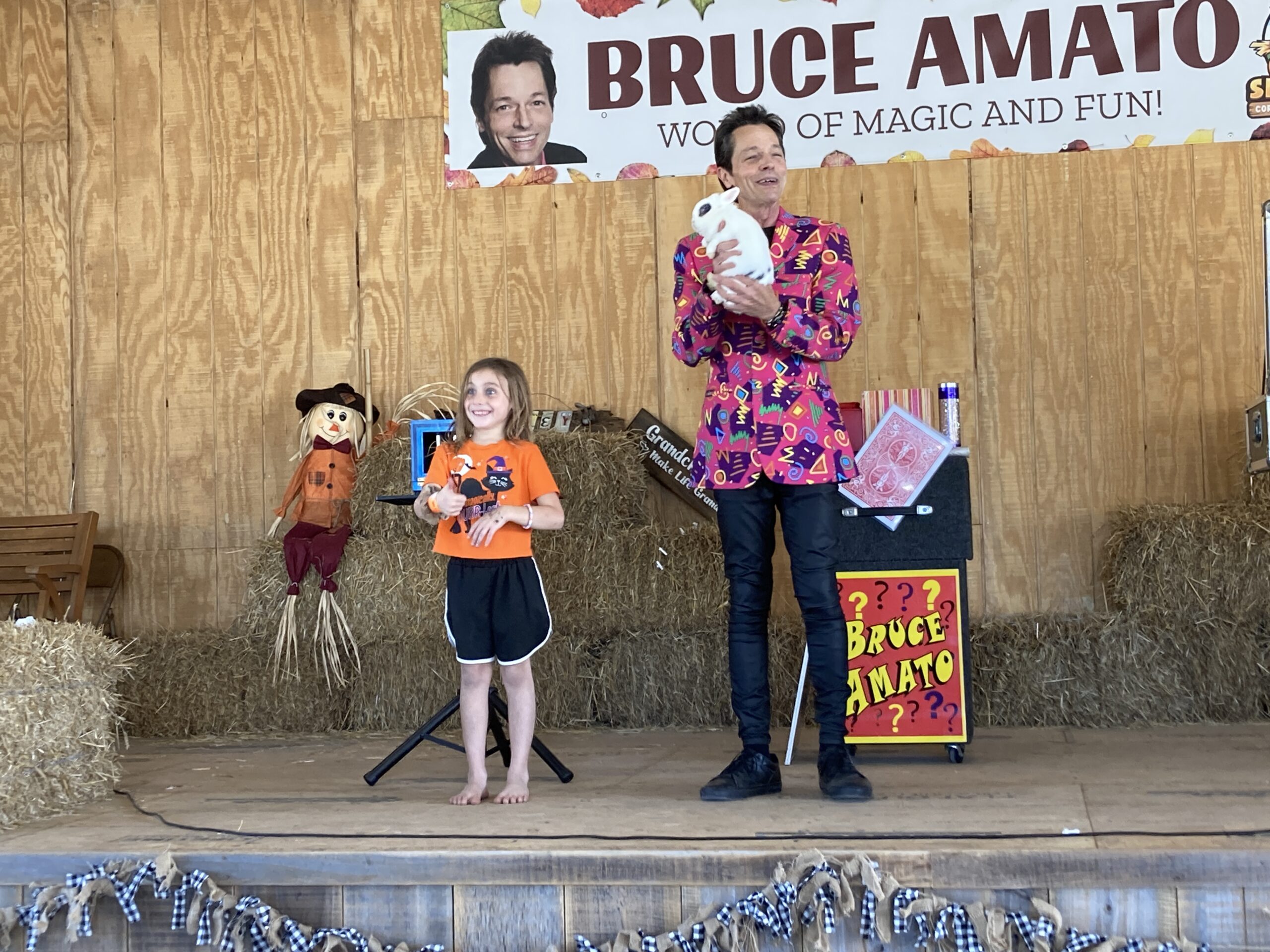 The crowd watching Bruce Amato's magic show at Shuckle's Corn Maze in Greenbrier, TN
