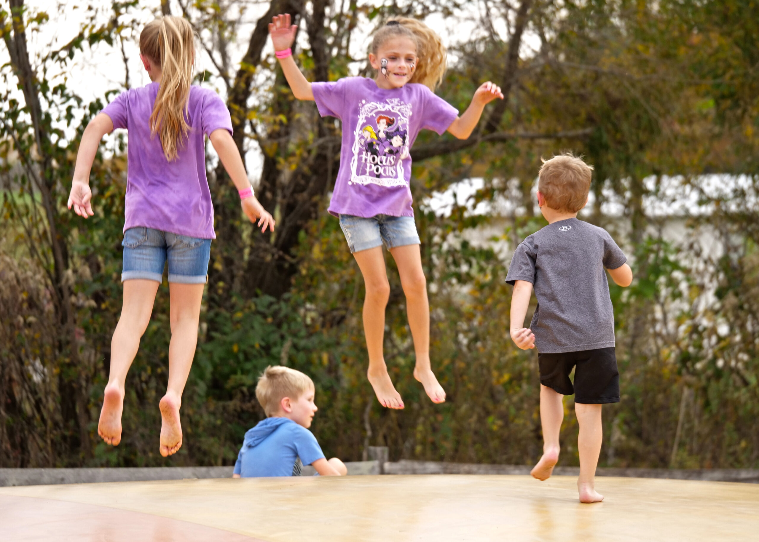 Kids on the jump pillow at Shuckle&rsquo;s Corn Maze in Greenbrier, TN