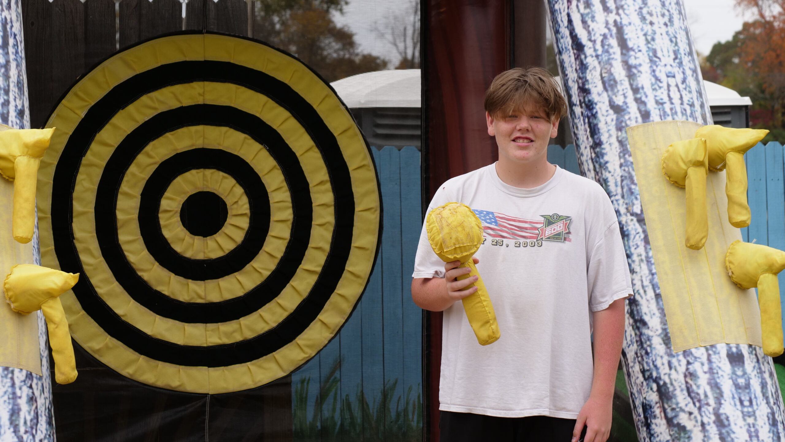 Farm games included with admission at Shuckle&rsquo;s Corn Maze & Pumpkin Patch